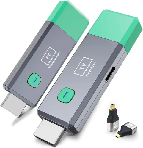 Vista 10 de Transmisor y receptor HDMI inalámbrico Extensor de 328 pies/328.1 ft Entrada de decodificación 4K Salida 1080P Plug & Play Portátil 2.4G/5.8G