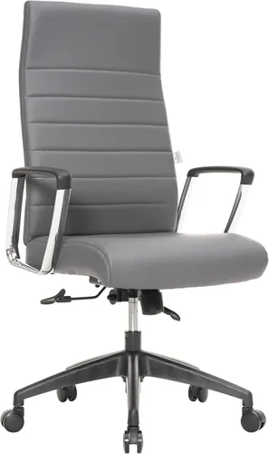 Vista 21 de LeisureMod Hilton Leather Executive Office Chair, Adjustable Height Negro
