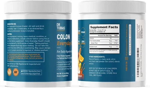 Vista 9 de Dr. Tobias Colon 14 Day Cleanse & Colon Everyday Health Fruit Punch - Limpiador de colon a corto plazo y bebida diaria de fibra de psyllium
