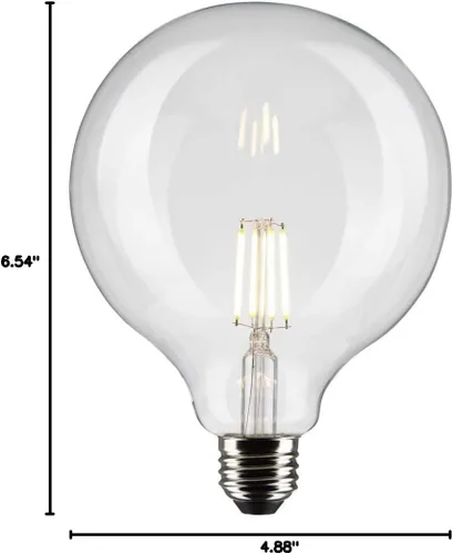 Vista 9 de Satco 6Pk 6w G40 Globo Filamento LED 4000K Base Mediana Regulable - 60W Equiv