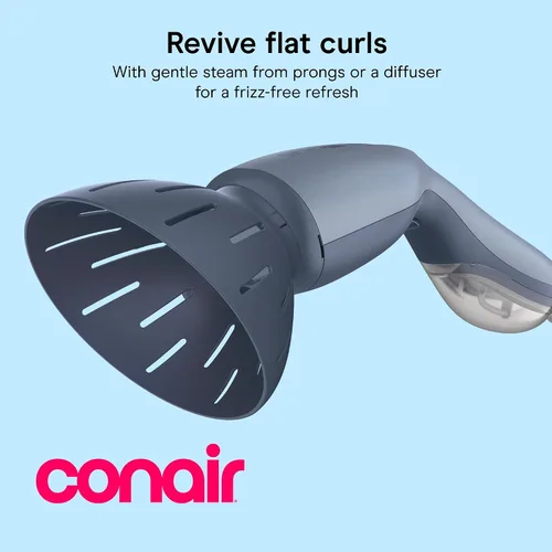 Vista 2 de Infiniti PRO Conair Steam Therapy - Vaporizador de cabello portátil con accesorio difusor de 7 pulgadas, calentamiento de 30 segundos, vapor