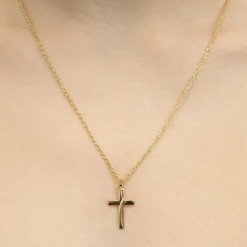 Vista 4 de Dijes religiosos de oro amarillo de 14 quilates para hombres y mujeres disponible en varios diseños