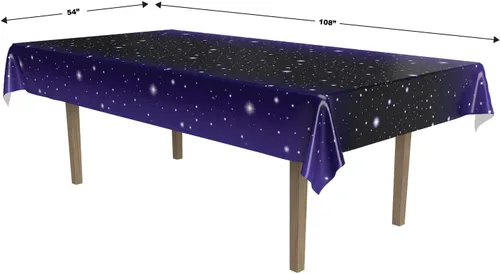 Vista 2 de Mantel para fiestas con diseño de noche estrellada (1 unidad) (1/Pkg), Misión