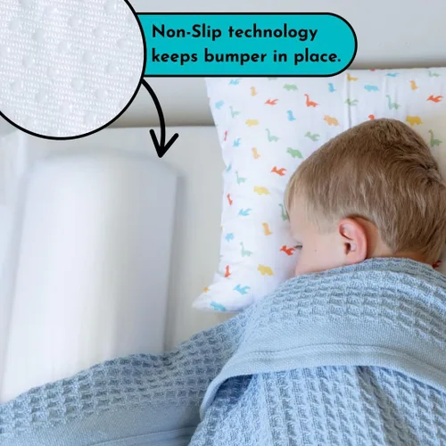 Vista 3 de Little Sleepy Head Protector de cama para niños pequeños, riel de cama para niños pequeños, riel de cama para niños pequeños con cubierta suave