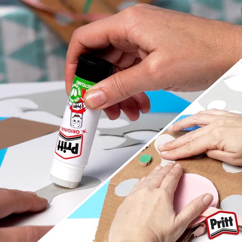 Vista 5 de Pritt Pegamento en barra, seguro y apto para niños, para actividades de artes y manualidades, adhesivo de sujeción fuerte para suministros escolares
