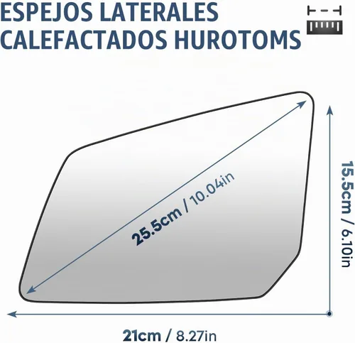 Vista 2 de Espejo lateral del conductor de vidrio para GMC Acadia/Saturn Outlook/Chevrolet Traverse 2007-2016 Espejo retrovisor calefactable con placa