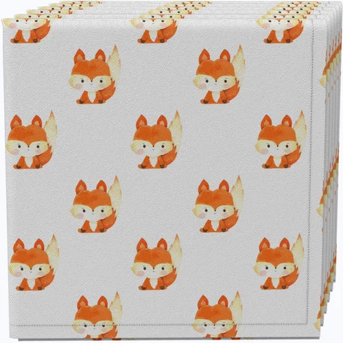 Vista 9 de Fabric Textile Products, Inc. Camino de mesa, 100% algodón, 16x72, zorros dibujados a mano
