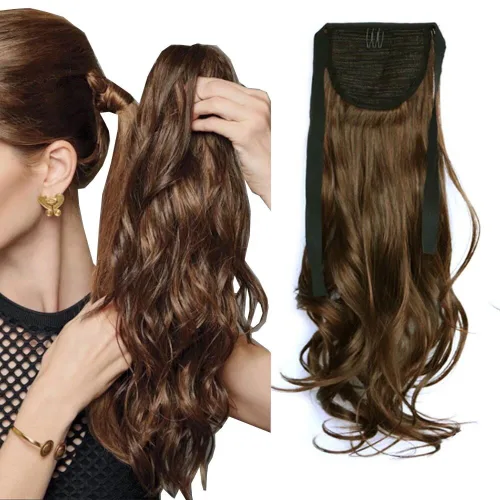 Vista 21 de Extensiones de cabello sintético de 20 pulgadas, 3.17 oz, ondulado, rizado, resistente al calor, fibra sintética para mujer