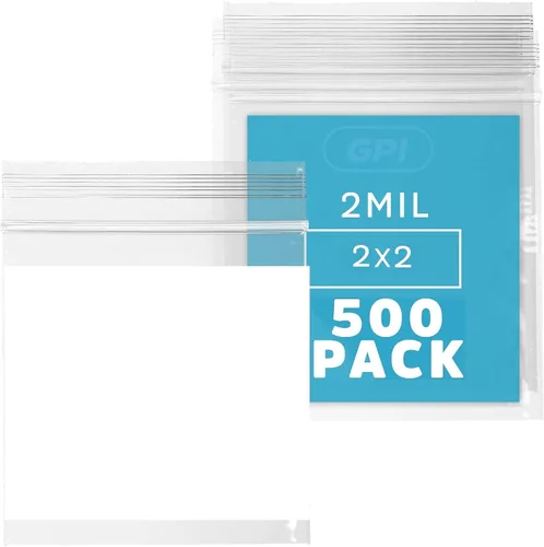 Vista 36 de GPI - Mini bolsas con cremallera de 1 x 1 pulgada, paquete de 100 bolsas de plástico transparente con cierre con cremallera con bloque blanco