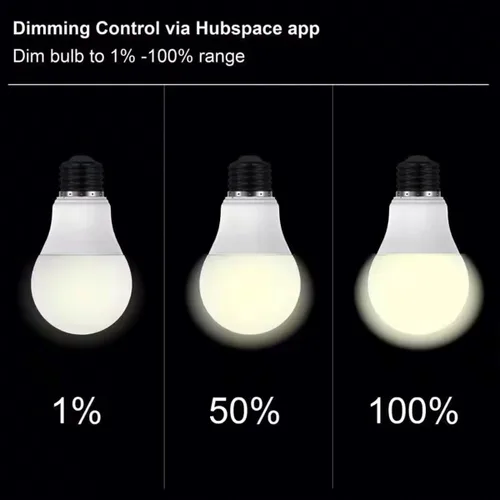 Vista 2 de Bombilla LED inteligente equivalente a 60 W, bombilla LED inteligente A19 sintonizable con control de voz (1 bombilla) funciona con Google y Alexa
