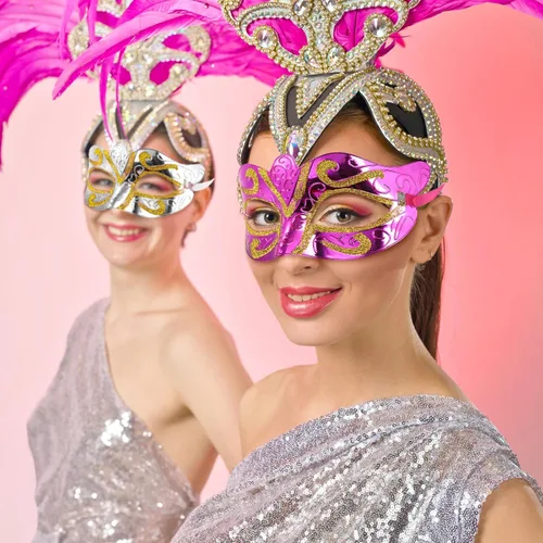 Vista 7 de Covzoe Paquete de 24 máscaras para mascarada, vintage Mardi Gras veneciano