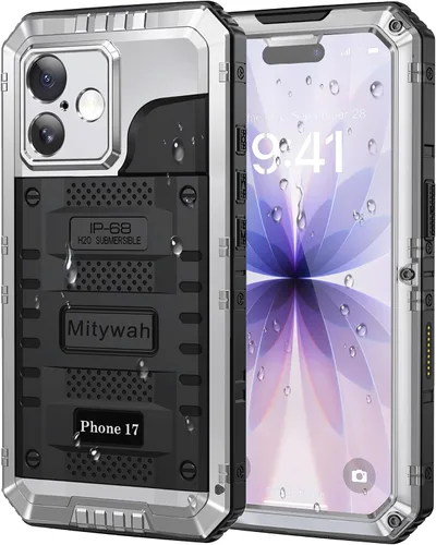 Vista 79 de Mitywah Funda impermeable para iPhone 7/iPhone 8 / iPhone SE 2020, funda de metal resistente de grado militar, protección de cuerpo completo