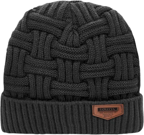 Vista 107 de Loritta Gorro de invierno cálido de punto grueso y holgado para hombre