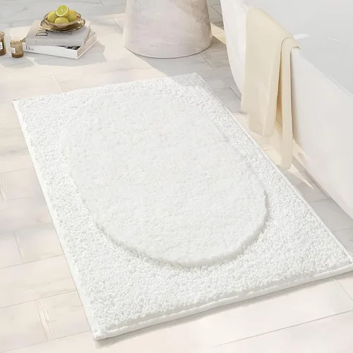 Vista 19 de DEXDE - Alfombra antideslizante para baño, ducha, 24 x 16 pulgadas, color beige