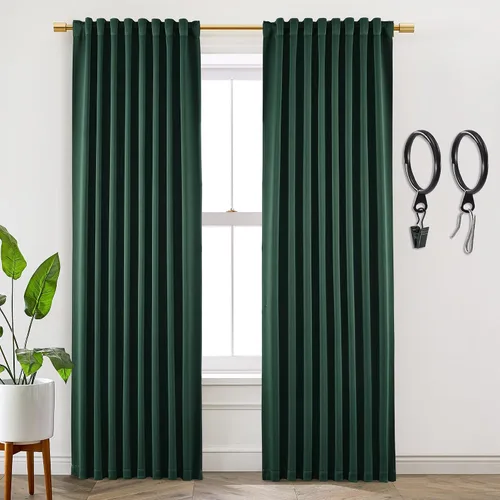 Vista 15 de SHINELAND Cortinas opacas cortas para ventanas de dormitorio, cortinas de baño, 45 pulgadas de largo