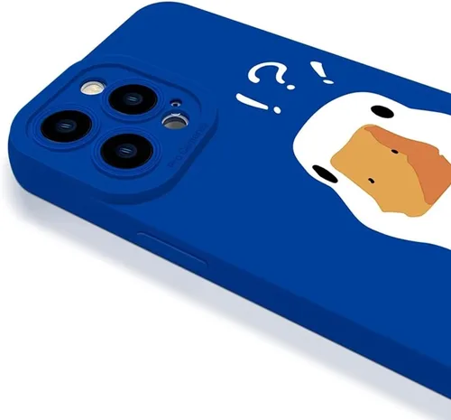Vista 4 de Casechics Funda compatible con iPhone, bonita funda mate de silicona con diseño de pato Doubt Dud, protección para el lente de la cámara, suave a