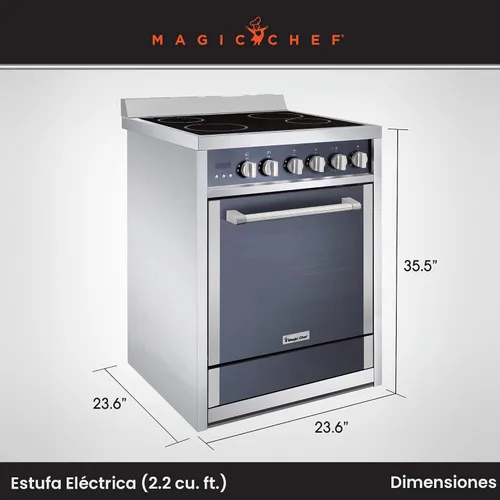 Vista 2 de 24 in. 2.2 pies cúbicos 4 quemadores Elemento eléctrico con convección en acero inoxidable