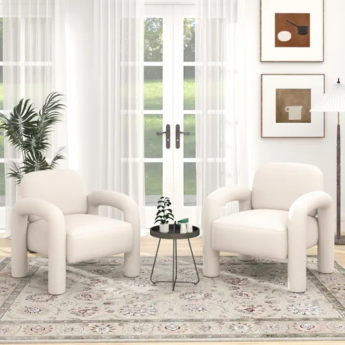 Vista 10 de Silla decorativa moderna, cómoda silla tapizada de terciopelo, acogedora silla individual de tocador, silla de barril copetudo, silla de lectura