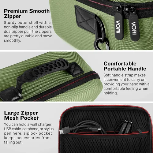 Vista 3 de VORI Funda de transporte para Nintendo SwitchSwitch modelo OLED (2021), funda protectora rígida de almacenamiento de viaje con asa y correa
