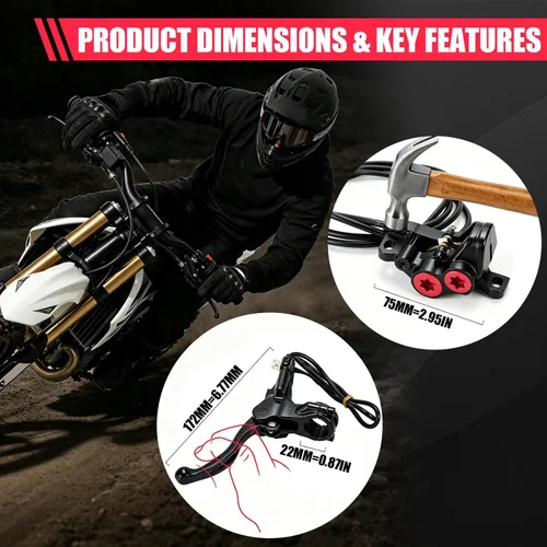 Vista 6 de Kit de freno trasero para motocicleta Sur Ron Dirt Bike, cilindro maestro de freno hidráulico con depósito para SurRon Light Bee Sur-Ron X/S