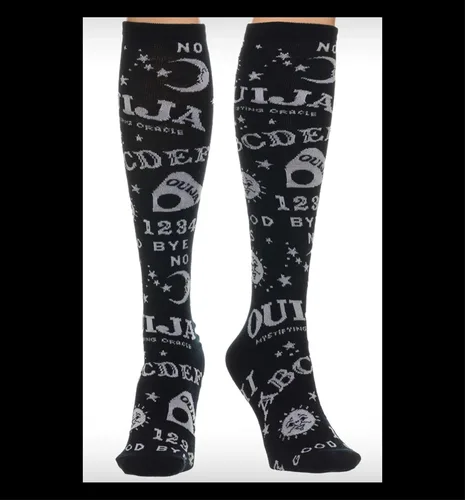Vista 6 de Ouija Board Print - Calcetines hasta la rodilla para mujer, talla 9-11