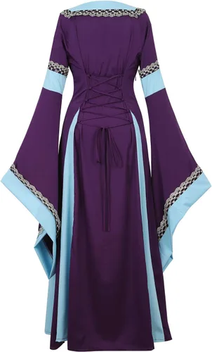 Vista 3 de Parlsdy Vestido renacentista para mujer, disfraz medieval de pirata, campesina