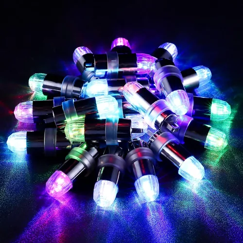 Vista 10 de 30 luces LED de fiesta con pilas, iluminación de temporada para globos, linternas de papel, impermeables, color blanco cálido