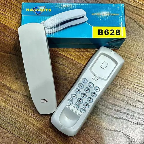 Vista 7 de Teléfono fijo Teléfono con cable Teléfono montado en la pared Mini Tamaño Teléfono fijo Teléfono de línea pequeña Teléfono alimentado por línea
