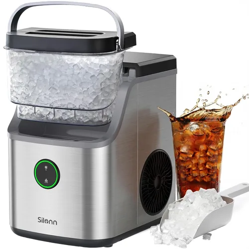 Vista 34 de Silonn Nugget - Máquina de hielo para encimera, hielo de caída automática Acero inoxidable