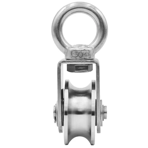 Vista 9 de Rueda de Polea de Acero Inoxidable con Rodamiento Dúplex Supersilencioso, Sistema de Polea Desmontable de Rotación de 360 Grados para Gimnasio