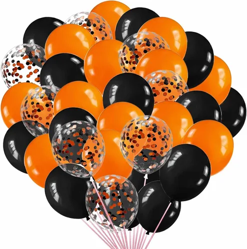 Vista 18 de Globos negros y dorados con globos de confeti negro y dorado para Año Nuevo, graduación, baby shower, boda, cumpleaños, fiestas familiares, 50