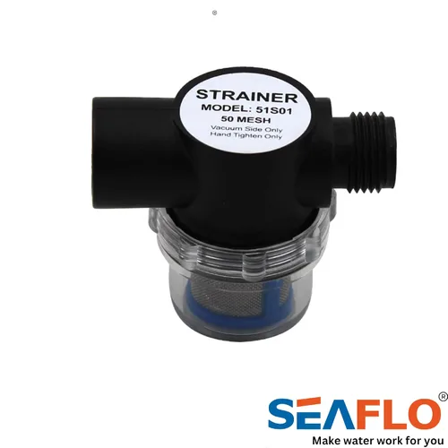 Vista 3 de SEAFLO Filtro de filtro en línea para bomba de agua (51S01) - Entrada/salida NPSM de 1/2 pulgada - Reemplazo de RV - Compatible con bombas Shurflo