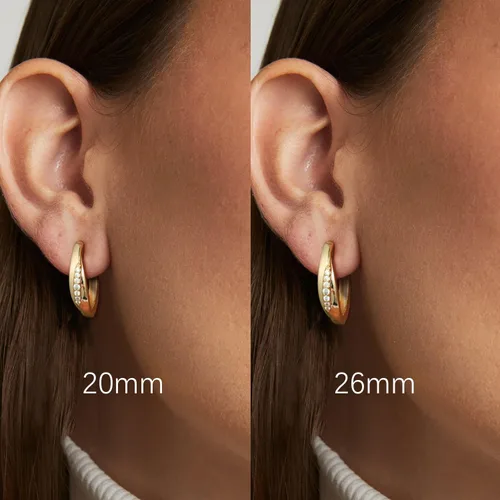 Vista 4 de 14K Gold Earrings for Women Gold Hoop Earrings for Women Hoop Earrings for Womens Hoops Lightweight Cubic Zirconia Hoops Earrings for Womens