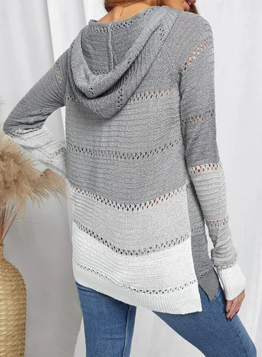 Vista 5 de ehyseli Sudaderas con capucha de manga larga con cuello en V para mujer, con cordón, sueltas