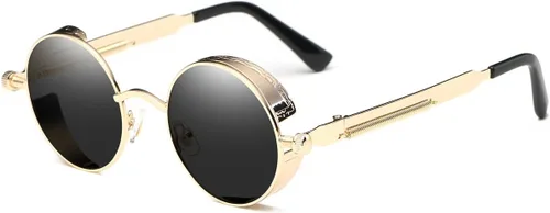 Vista 62 de Dollger Gafas de sol vintage Steampunk Retro Metal Round Circle Frame