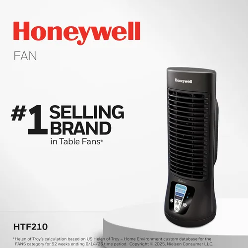 Vista 2 de Honeywell QuietSet - Ventilador de mesa personal, ventilador de escritorio personal oscilante con funcionamiento silencioso, 4 niveles de potencia