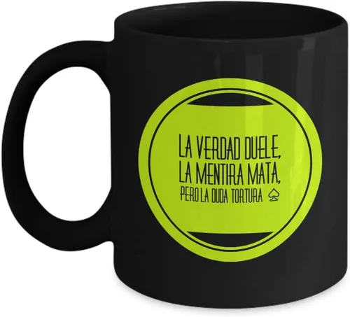 Vista 5 de Taza Cafe Verdad Vaso, taza de café divertidas, tazas personalizadas, taza de café inspiradoras, taza con mensajes positivos., 11onza, Blanco