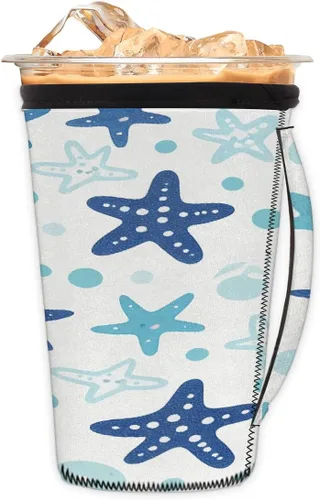 Vista 24 de Funda aislante reutilizable de neopreno con piel de camuflaje del ejército para bebidas, con asa, para la mayoría de cafés o bebidas heladas, 16-18