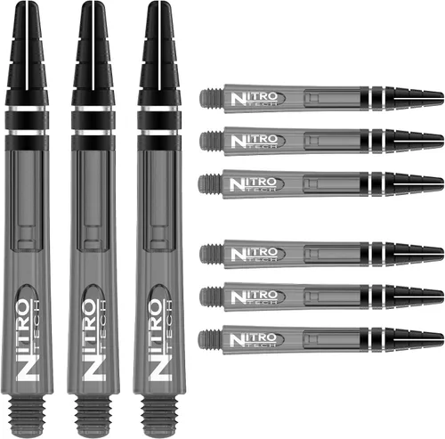 Vista 2 de RED DRAGON Nitrotech Dart Shafts - Transparent Polymer Stems with Flight Locking System for Secure Flight Retention - Available in Short