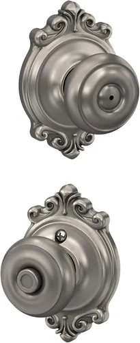 Vista 8 de SCHLAGE F10 GEO 716 Pomo de Puerta Georgiano, Cerradura de Paso para Pasillo y Armario, Bronce Envejecido (Paquete de 4)