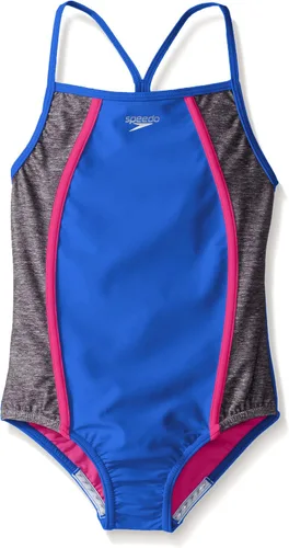 Vista 32 de Speedo Traje de baño de una pieza para niña con tiras finas Azul (Blue Print)