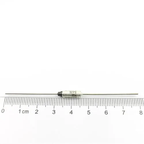 Vista 2 de 10pcs Thermal Fuse SF119E-1 121C 121 Celsius Degree TF Cutoff 15A 250V SF Temperature Axial Lead Links