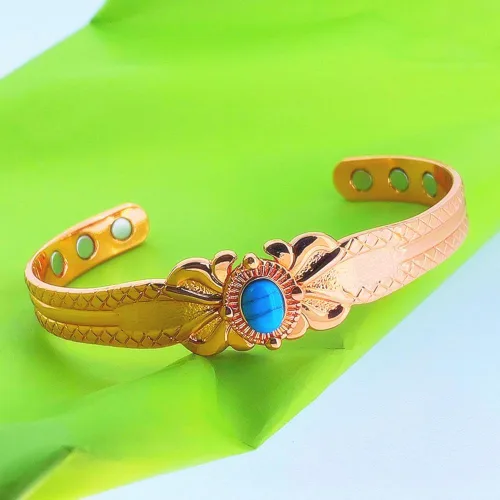Vista 5 de SCVIYRUN Pulsera de cobre utilizada para tamaño ajustable una pulsera de cobre puro para mujeres