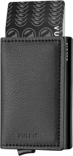 Vista 37 de VULKIT Tarjetero RFID Bloqueo de Cuero Automático Pop Up Cartera Aluminio Slim Pocket Tarjeta de Visita