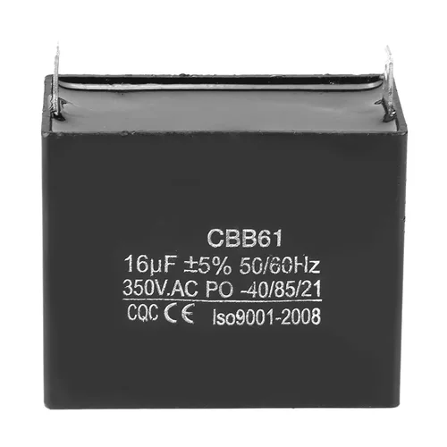 Vista 7 de Cbb61 15Uf 5% 300Vac 50 60Hz Condensador de motor de plástico negro Cbb61 Motor Corriendo Condensador de arranque Cqc 350V AC 16Uf 50 60Hz