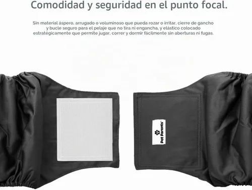 Vista 5 de Pet Parents - Bandas abdominales y extensores lavables prémium para perros machos - Pañales para perros machos - Paquete de 3 - Color: negro