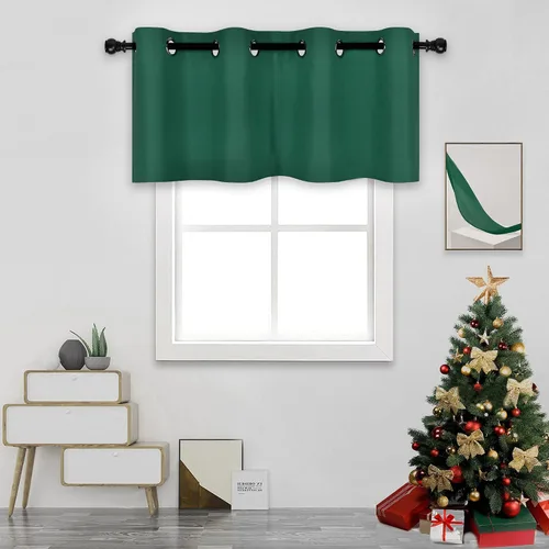 Vista 82 de DECOVSUN Cenefa de cortina opaca amarilla brillante para ventanas de cocina, cenefa opaca con ojales para dormitorio, cenefa corta y recta para sala