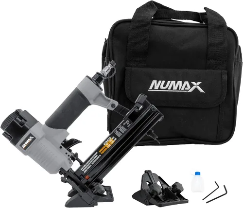 Vista 2 de NuMax SFBC940 - Mini clavadora/grapadora neumática 4 en 1 calibre 18 de 1-5/8 pulgadas con bolsa