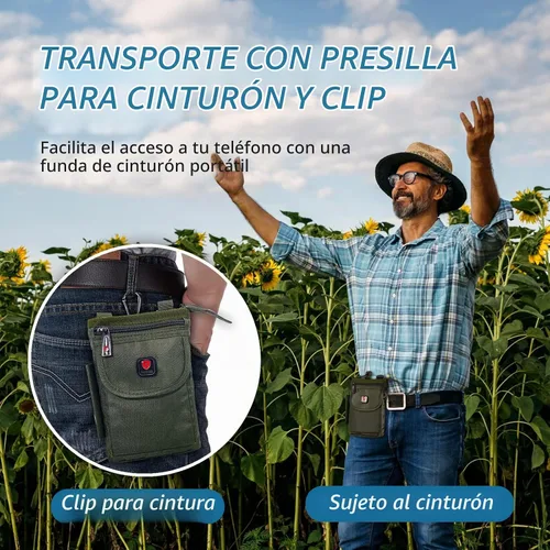 Vista 5 de Ranboo - Bolsa cruzada pequeña para cinturón de viaje, funda para teléfono celular, bolso para hombre