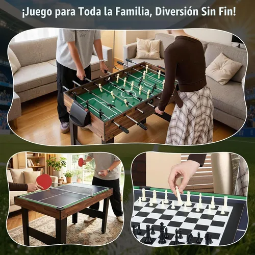 Vista 8 de Giantex 10-in-1 Multi Game Table, Combo Game Table Set w/Hockey, Foosball Pool Ping-Pong Chess Cards Checkers Bowling, Shuffleboard, Backgammon